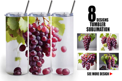 Tumbler Wrap Grapes Fruit Sublimation artnoy 