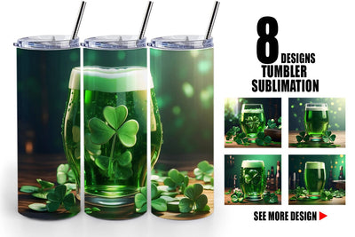 Tumbler Wrap Green Beer Patrick's Day Sublimation artnoy 