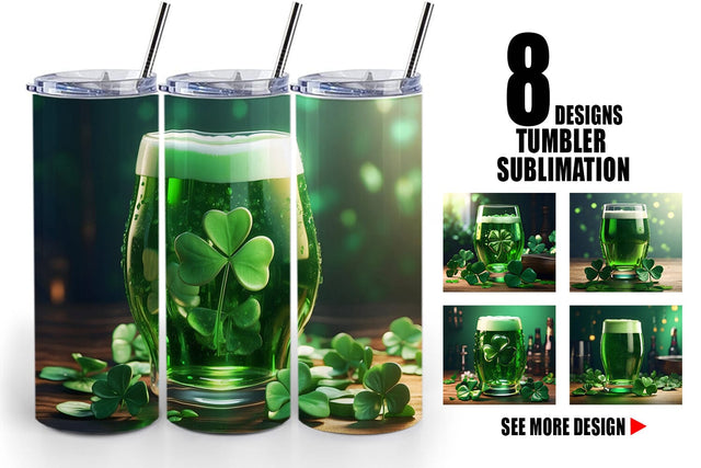 Tumbler Wrap Green Beer Patrick's Day Sublimation artnoy 