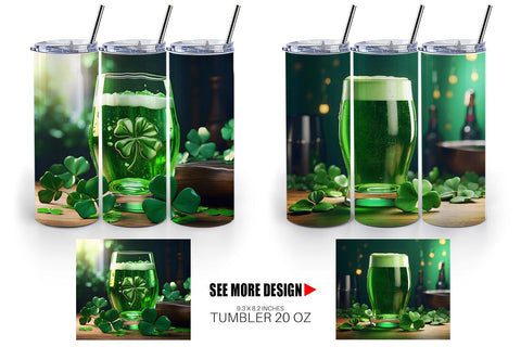 Tumbler Wrap Green Beer Patrick's Day Sublimation artnoy 