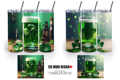 Tumbler Wrap Green Beer Patrick's Day Sublimation artnoy 