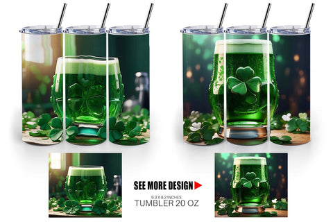 Tumbler Wrap Green Beer Patrick's Day Sublimation artnoy 