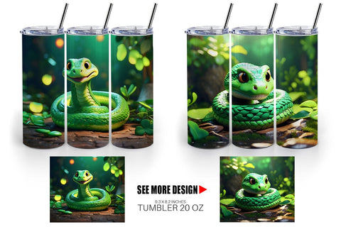 Tumbler Wrap Green Snake Patrick's Day Sublimation artnoy 
