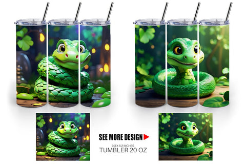 Tumbler Wrap Green Snake Patrick's Day Sublimation artnoy 