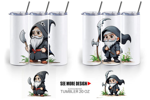 Tumbler Wrap Grim Reaper Gnome Sublimation artnoy 