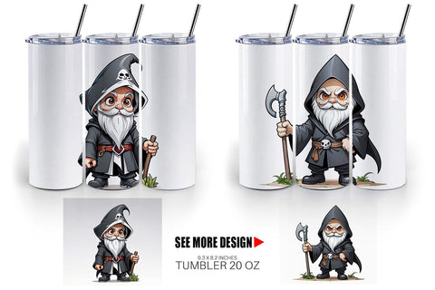 Tumbler Wrap Grim Reaper Gnome Sublimation artnoy 