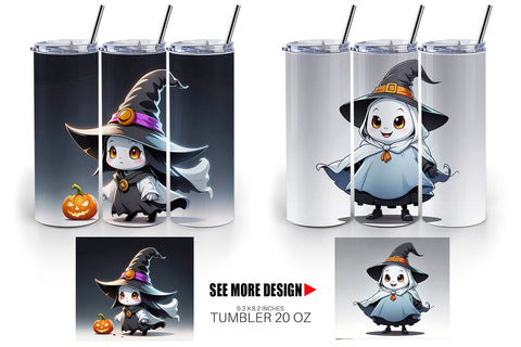 Tumbler Wrap Halloween Ghost Sublimation artnoy 