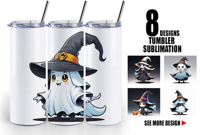 Tumbler Wrap Halloween Ghost Sublimation artnoy 