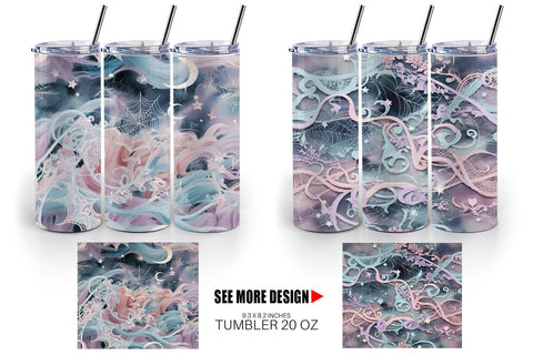 Tumbler Wrap Halloween Goth Pattern Sublimation artnoy 