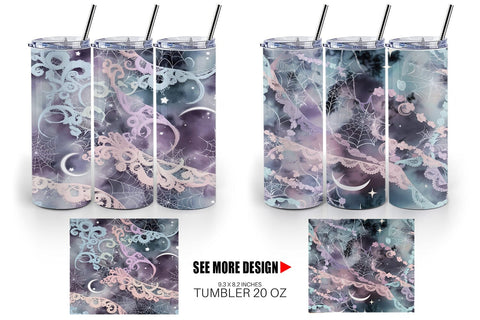 Tumbler Wrap Halloween Goth Pattern Sublimation artnoy 