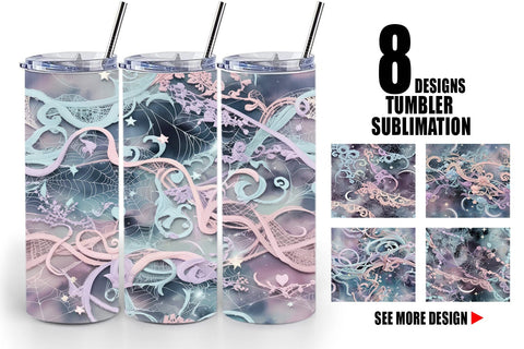 Tumbler Wrap Halloween Goth Pattern Sublimation artnoy 