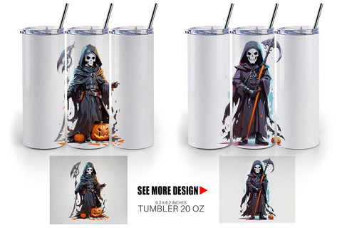 Tumbler Wrap Halloween Grim Reaper Sublimation artnoy 