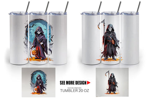 Tumbler Wrap Halloween Grim Reaper Sublimation artnoy 