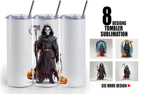 Tumbler Wrap Halloween Grim Reaper Sublimation artnoy 