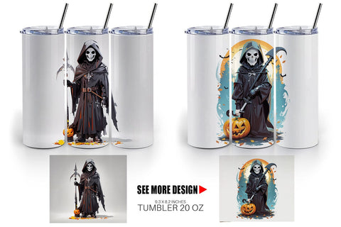 Tumbler Wrap Halloween Grim Reaper Sublimation artnoy 