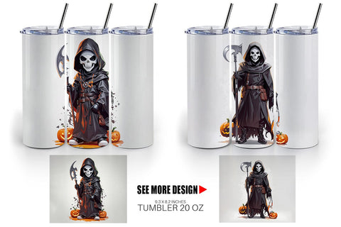 Tumbler Wrap Halloween Grim Reaper Sublimation artnoy 