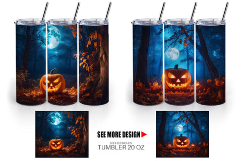 Tumbler Wrap Halloween Jack-O-Lantern Sublimation artnoy 