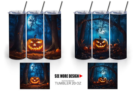 Tumbler Wrap Halloween Jack-O-Lantern Sublimation artnoy 