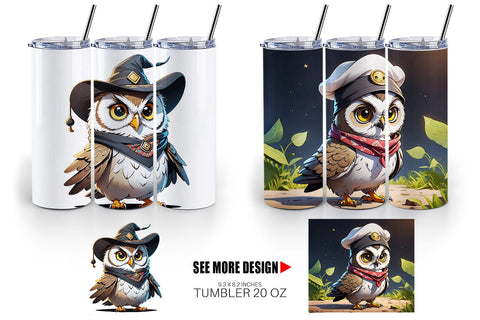 Tumbler Wrap Halloween Owl Sublimation artnoy 
