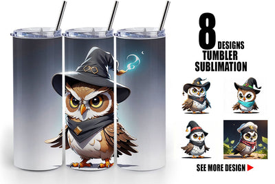Tumbler Wrap Halloween Owl Sublimation artnoy 
