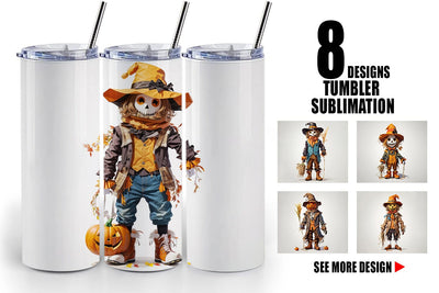 Tumbler Wrap Halloween Scarecrow Sublimation artnoy 