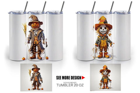Tumbler Wrap Halloween Scarecrow Sublimation artnoy 