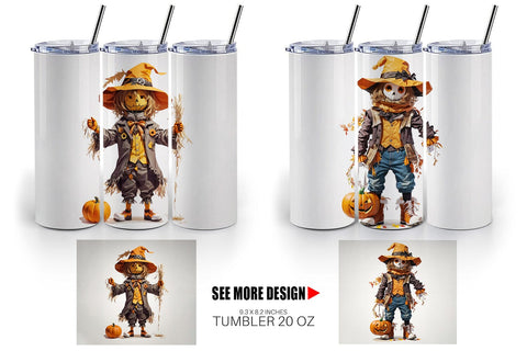 Tumbler Wrap Halloween Scarecrow Sublimation artnoy 