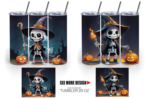 Tumbler Wrap Halloween Skeleton Sublimation artnoy 