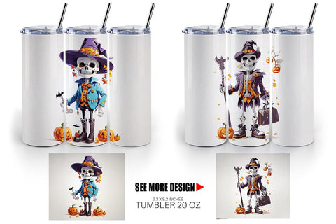 Tumbler Wrap Halloween Skeleton Sublimation artnoy 