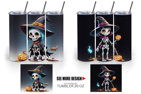 Tumbler Wrap Halloween Skeleton Sublimation artnoy 