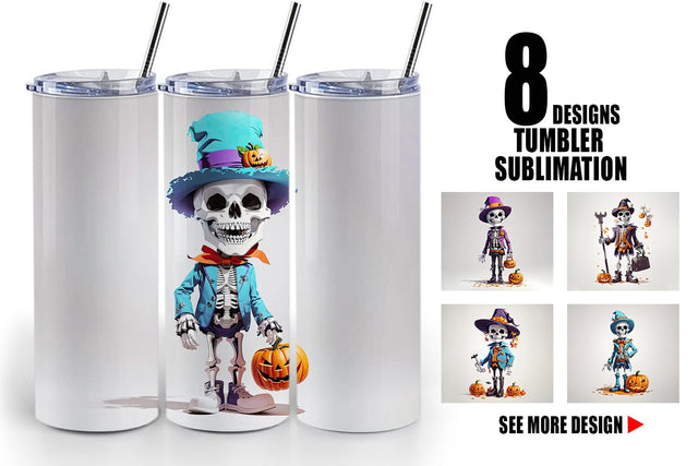 Tumbler Wrap Halloween Skeleton Sublimation artnoy 