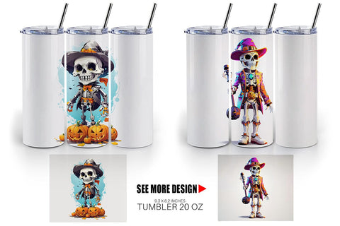 Tumbler Wrap Halloween Skeleton Sublimation artnoy 