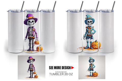Tumbler Wrap Halloween Skeleton Sublimation artnoy 