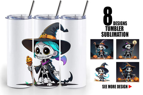 Tumbler Wrap Halloween Skeleton Sublimation artnoy 