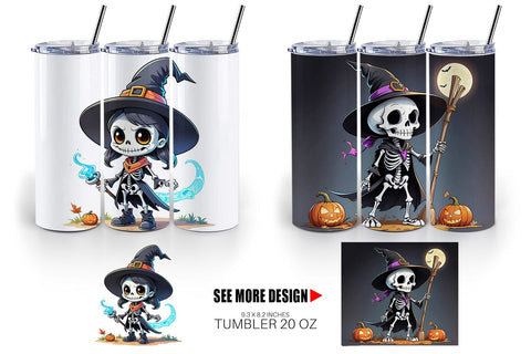 Tumbler Wrap Halloween Skeleton Sublimation artnoy 