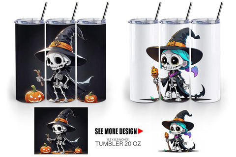 Tumbler Wrap Halloween Skeleton Sublimation artnoy 