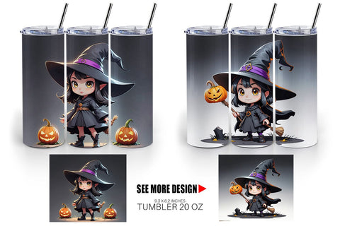 Tumbler Wrap Halloween Spooky Witch Sublimation artnoy 