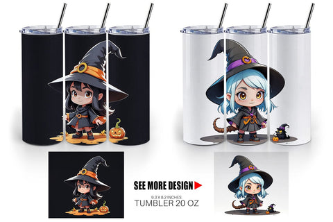 Tumbler Wrap Halloween Spooky Witch Sublimation artnoy 