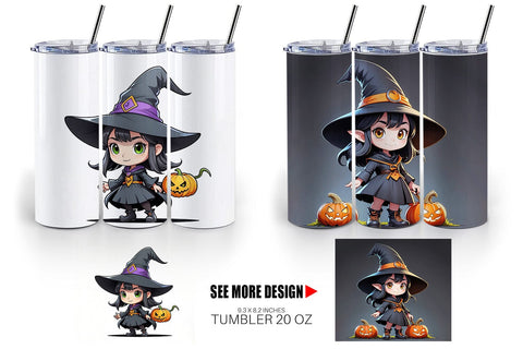 Tumbler Wrap Halloween Spooky Witch Sublimation artnoy 