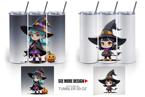 Tumbler Wrap Halloween Spooky Witch Sublimation artnoy 