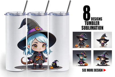 Tumbler Wrap Halloween Spooky Witch Sublimation artnoy 
