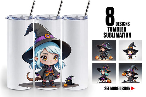 Tumbler Wrap Halloween Spooky Witch Sublimation artnoy 