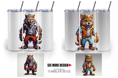 Tumbler Wrap Halloween Werewolf Sublimation artnoy 