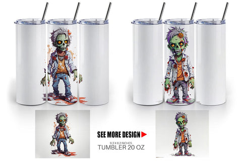 Tumbler Wrap Halloween Zombie Sublimation artnoy 