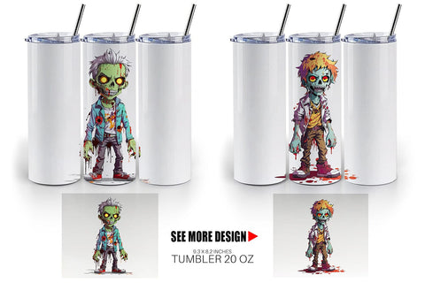 Tumbler Wrap Halloween Zombie Sublimation artnoy 