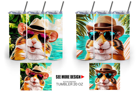 Tumbler Wrap Hamsters in Summer Sublimation artnoy 