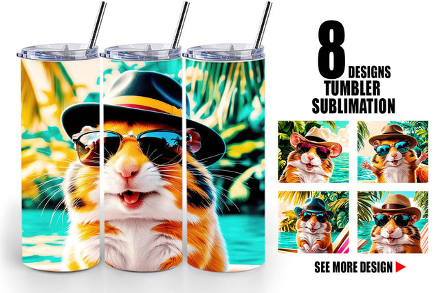 Tumbler Wrap Hamsters in Summer Sublimation artnoy 