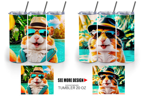 Tumbler Wrap Hamsters in Summer Sublimation artnoy 