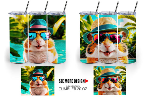 Tumbler Wrap Hamsters in Summer Sublimation artnoy 