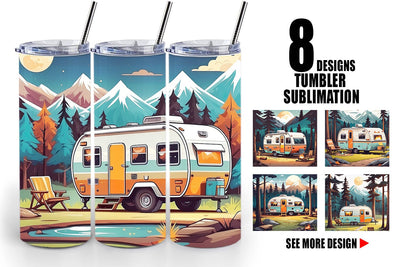 Tumbler Wrap Happy Camping Sublimation artnoy 